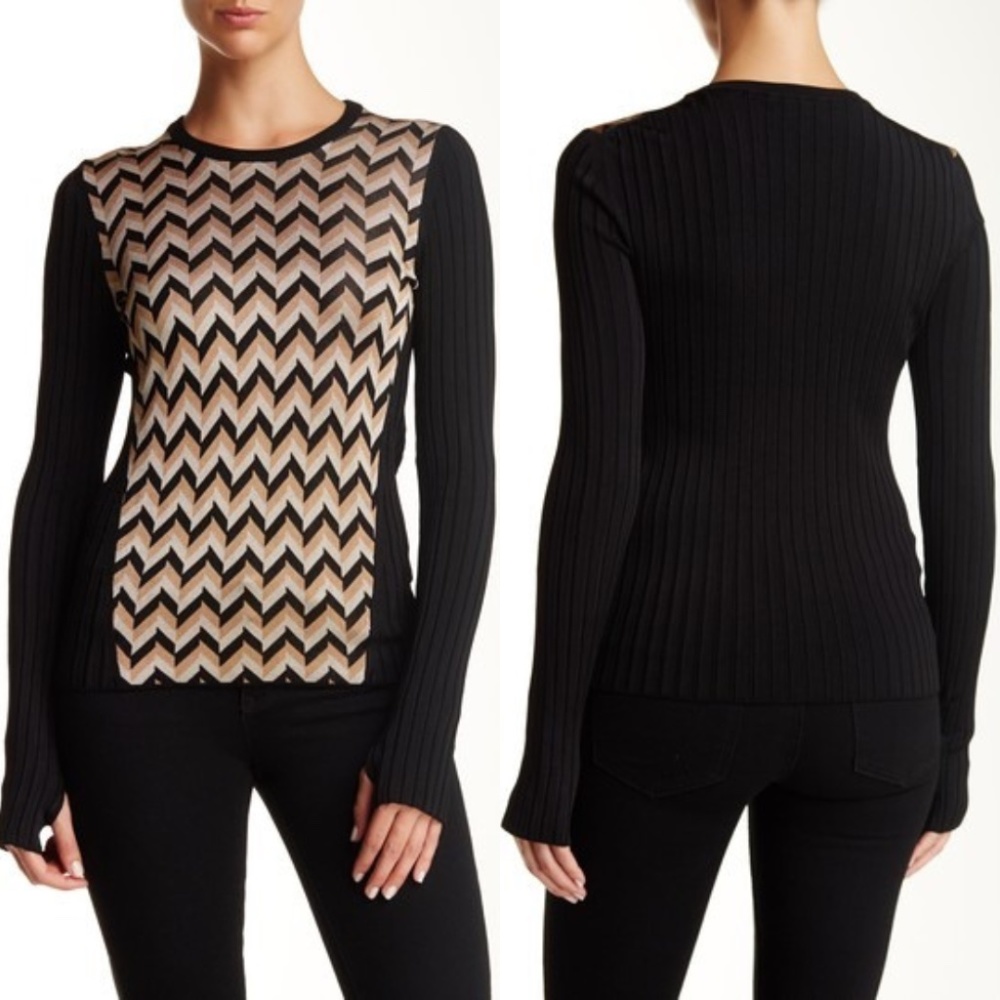 Rag And Bone Elaine Chevron Pattern Pullover Top - image 1